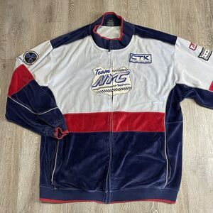 VTG  NYC Racing Team Jacket Velour Zip Up Sweater CTK RPM Y2K Motorsport 90s 2XL